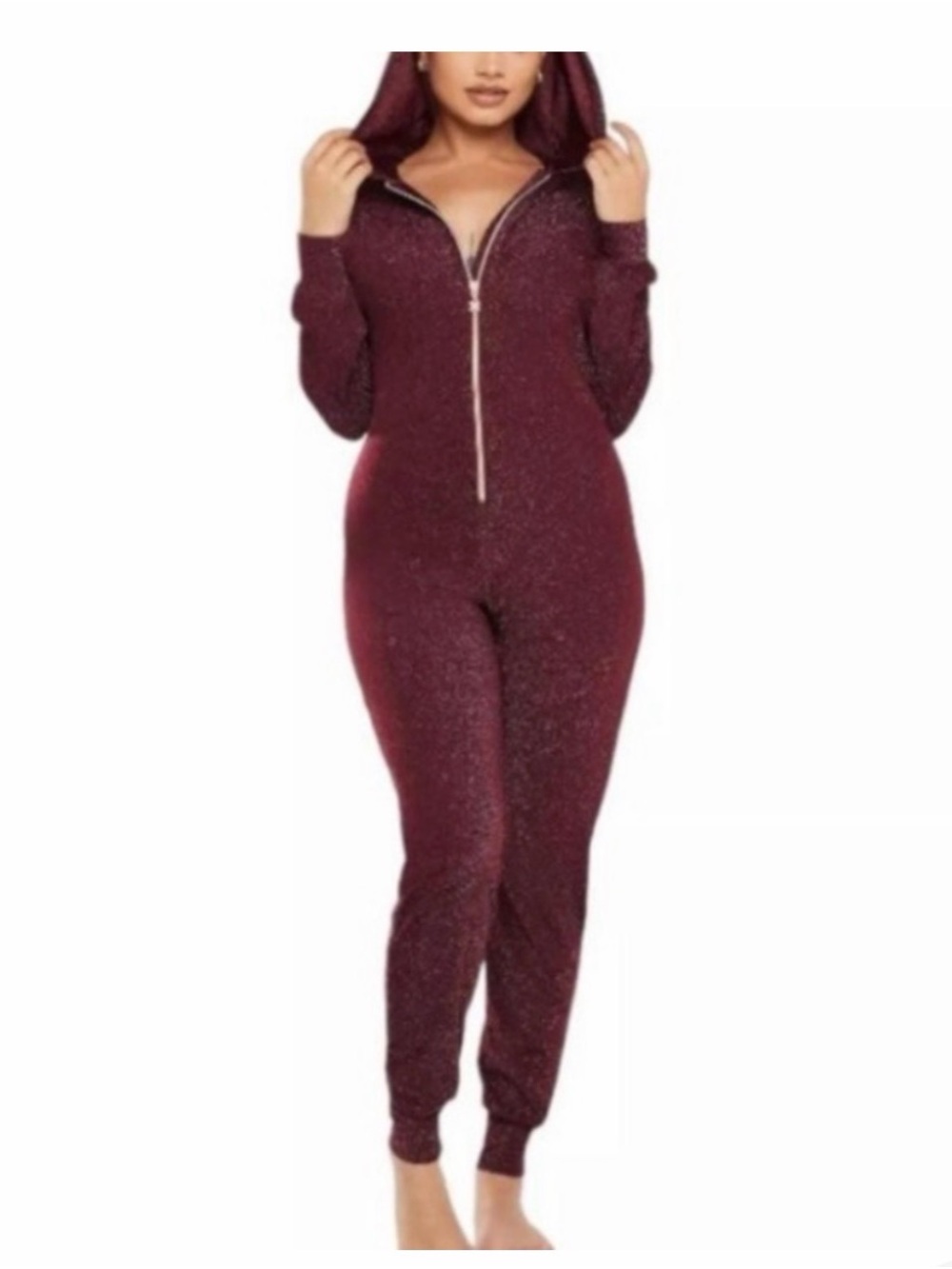 Savage Fenty X Sleep Shine Romper Jumpsuit Pajamas Burgundy Shimmer NWT medium